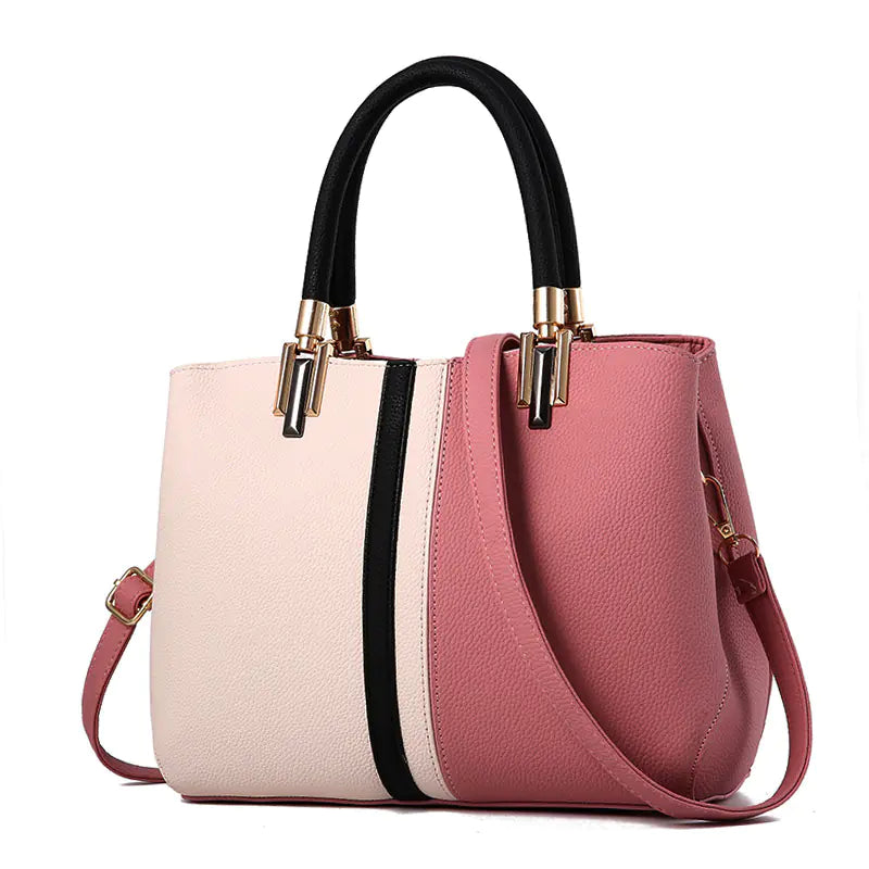 Luxury Women's Color Block Shoulder Bag - Stylish Casual Tote