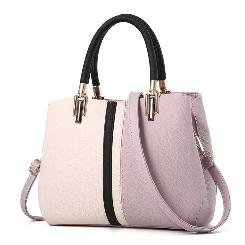 Luxury Women's Color Block Shoulder Bag - Stylish Casual Tote