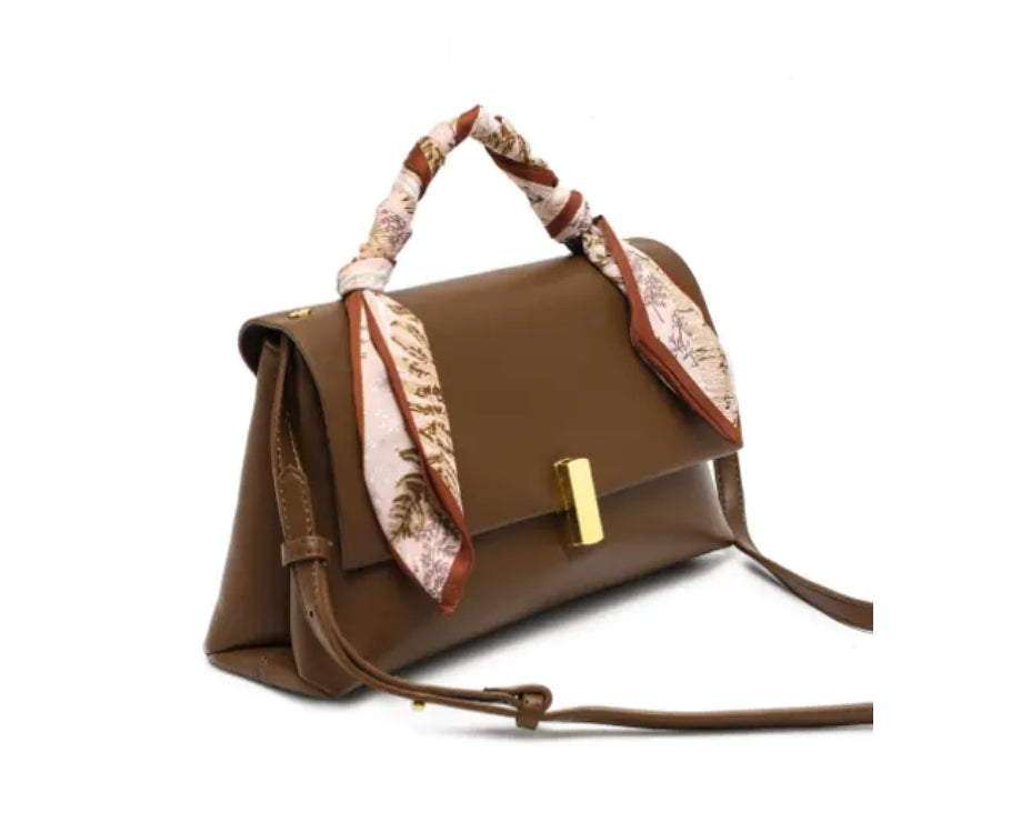 🔥 2025 New released Fashionable Women's Shoulder Bag with Scarf Detail