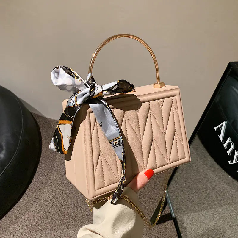 New modern Women's Versatile Silk Scarf Messenger Bag with Chain