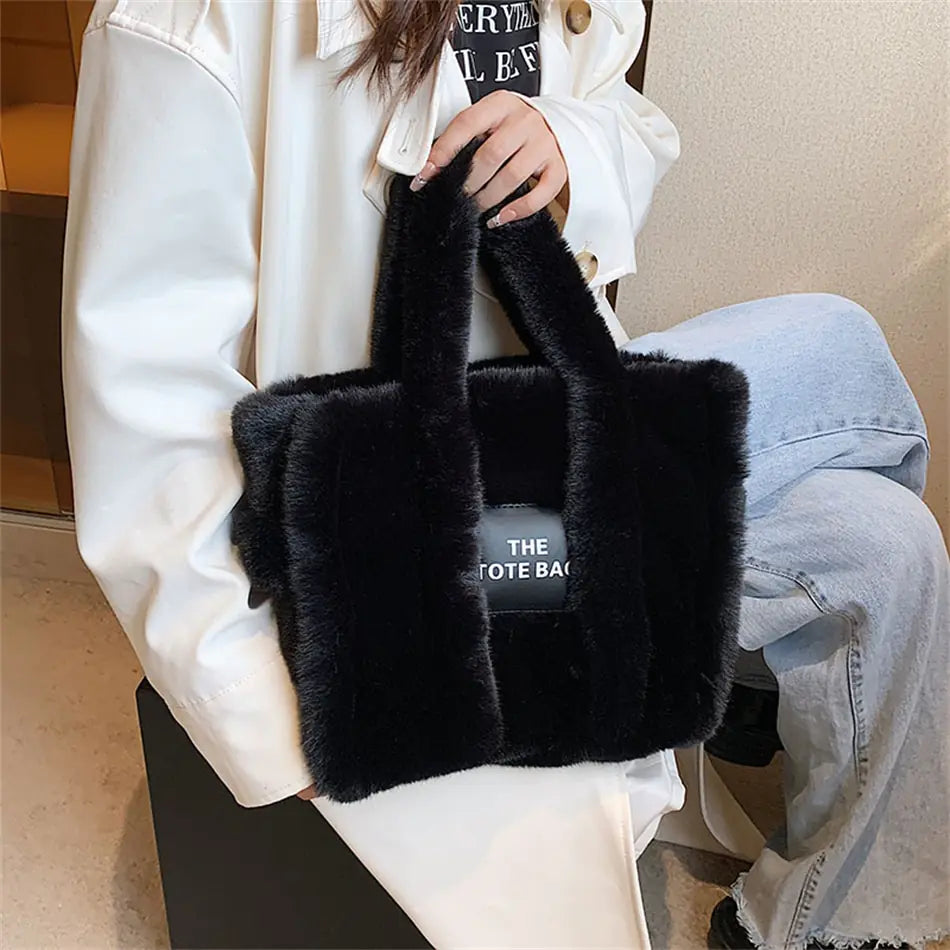 😍🔥 New released Luxury Faux Fur Women's Tote Bag - Winter and summer Trend Handbag