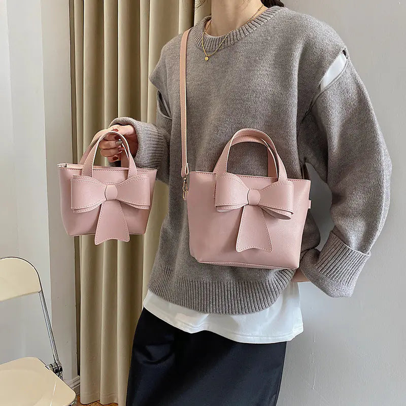 🔥 New Retro Women's Crossbody Bucket Bag with Bow Detail