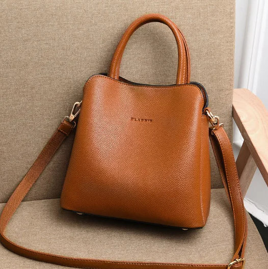 Women's Casual Leather Tote Bag - Stylish Shoulder Bag