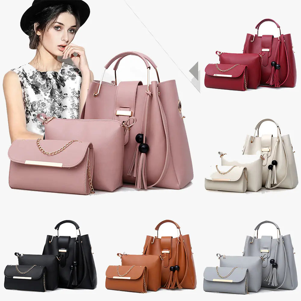 New released Women's Bucket Bag Set - Trendy Tote & Crossbody (3 Pieces)