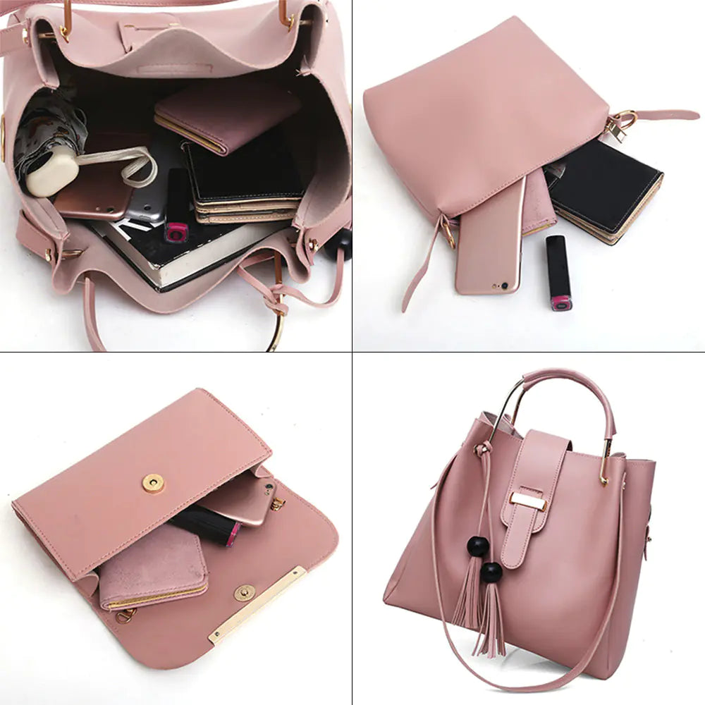 New released Women's Bucket Bag Set - Trendy Tote & Crossbody (3 Pieces)