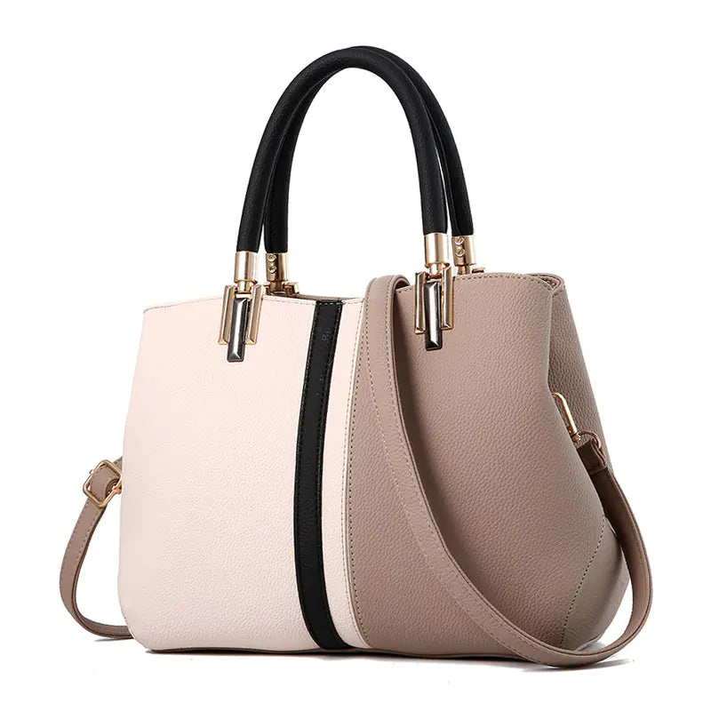 Luxury Women's Color Block Shoulder Bag - Stylish Casual Tote