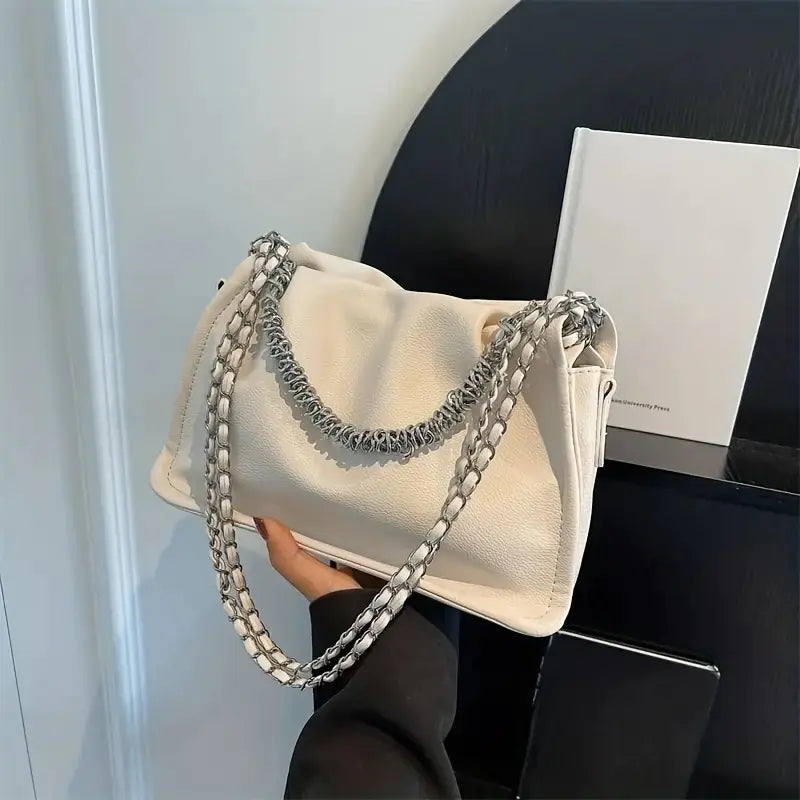 🔥 2025 Fashionable Women's Shoulder Bag with Chain and Texture
