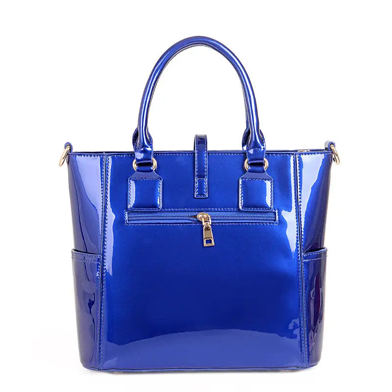 🔥 2025 New Released Glossy Patent Leather Bag Set with Tote, Clutch, Purse