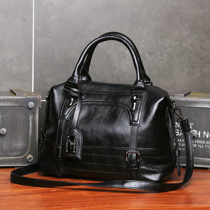 New Women's Oil Wax Leather Tote Bag - Fashion & Style