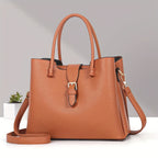 New Lightweight Pure Color Shoulder Women's Bag Casual Versatile Tote Handbag European and American Retro tioandtiashop