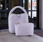 Woven Tote Bag for Women, Vegan Leather Med Size, Summer Beach Travel Handbag and Purse Retro Handmade Bag tioandtiashop