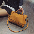 Fashionable Suede Motorcycle style Tote Bag with Studs tioandtiashop