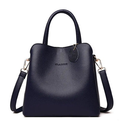 Women's Casual Leather Tote Bag - Stylish Shoulder Bag