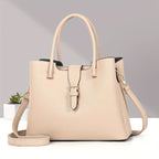 New Lightweight Pure Color Shoulder Women's Bag Casual Versatile Tote Handbag European and American Retro tioandtiashop