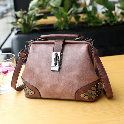 🔥 New luxury Women's Retro Crossbody Bag with Rivets and Lock Buckle