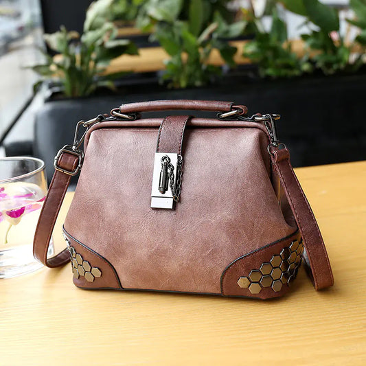 🔥 New luxury Women's Retro Crossbody Bag with Rivets and Lock Buckle