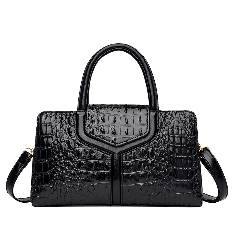 Faux Crocodile Leather Messenger Bag tioandtiashop