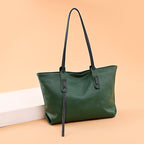 New Released Women's Large Capacity Leather Tote Bag tioandtiashop
