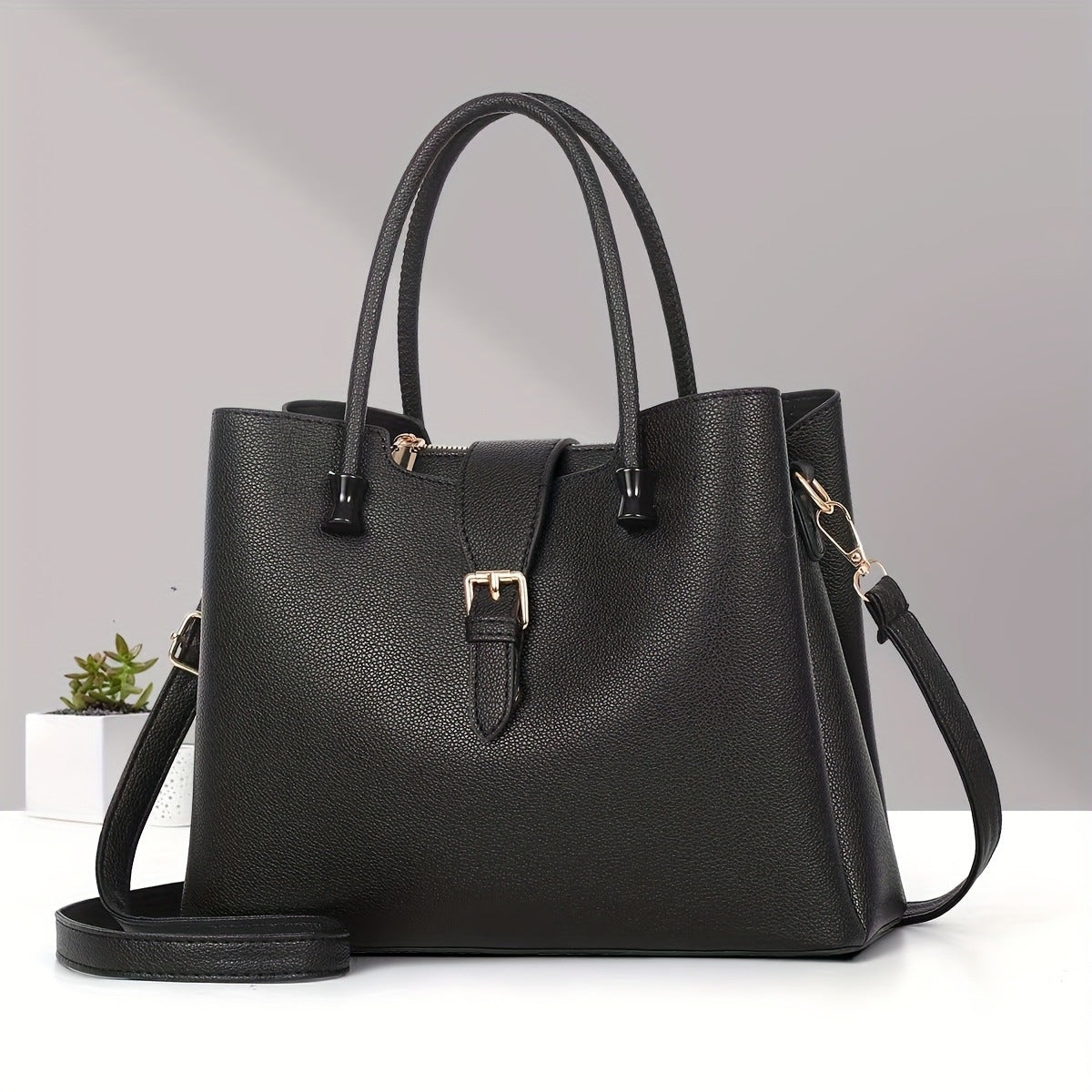 New Lightweight Pure Color Shoulder Women's Bag Casual Versatile Tote Handbag European and American Retro tioandtiashop