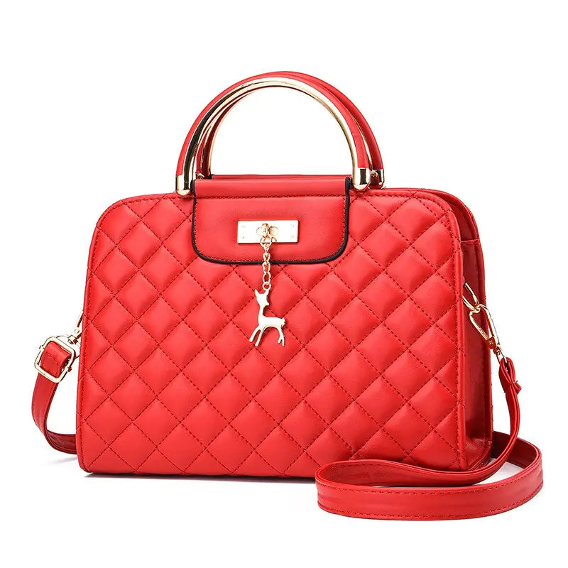 New Fashionable Women's PU Leather Quilted Shoulder Bag