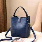 New Released Fashion Women’s Crocodile Bucket Bag tioandtiashop
