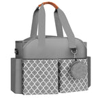New diaper tote bag, baby changing bag for moms, mom shoulder bag with pacifier holder case and changing pad, baby multi functional travel tote diaper bag tioandtiashop