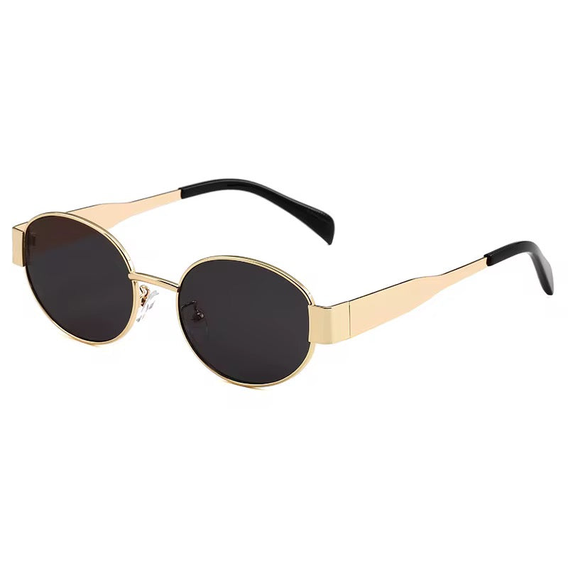 🔥 Hot Selling Fashion Vintage Gold Oval Metal Frame Sun Glasses for Men & Women, tio&tia Custom
Designer Brand Sunglasses