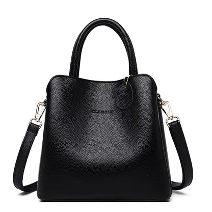 Women's Casual Leather Tote Bag - Stylish Shoulder Bag