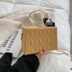 modern Women's Versatile Silk Scarf Messenger Bag with Chain. tioandtiashop
