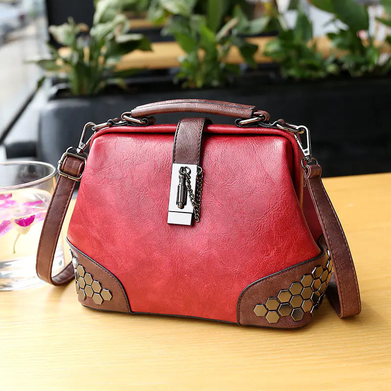 🔥 New luxury Women's Retro Crossbody Bag with Rivets and Lock Buckle