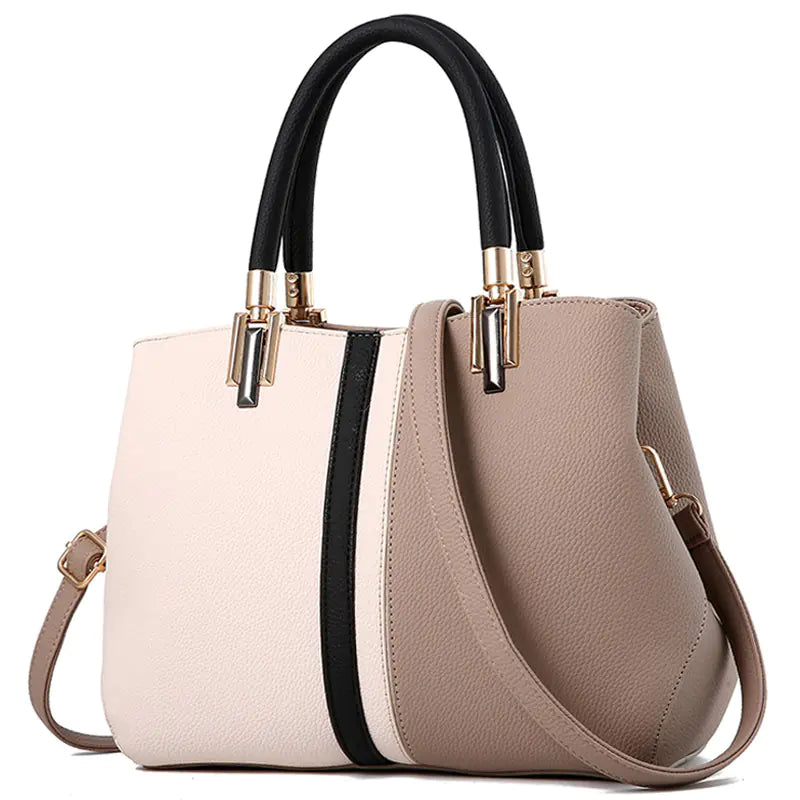 Luxury Women's Color Block Shoulder Bag - Stylish Casual Tote