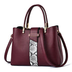 New Luxury Snake Grain Leather Women's Tote and Crossbody Bag tioandtiashop