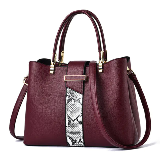 New 👜 2025 Luxury Snake Grain Leather Women's Tote & Crossbody Bag