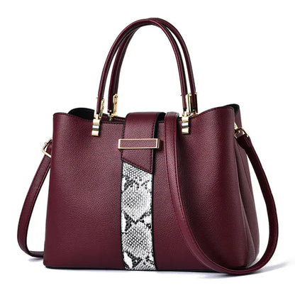 New 👜 2025 Luxury Snake Grain Leather Women's Tote & Crossbody Bag