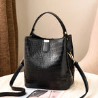 New Released Fashion Women’s Crocodile Bucket Bag tioandtiashop