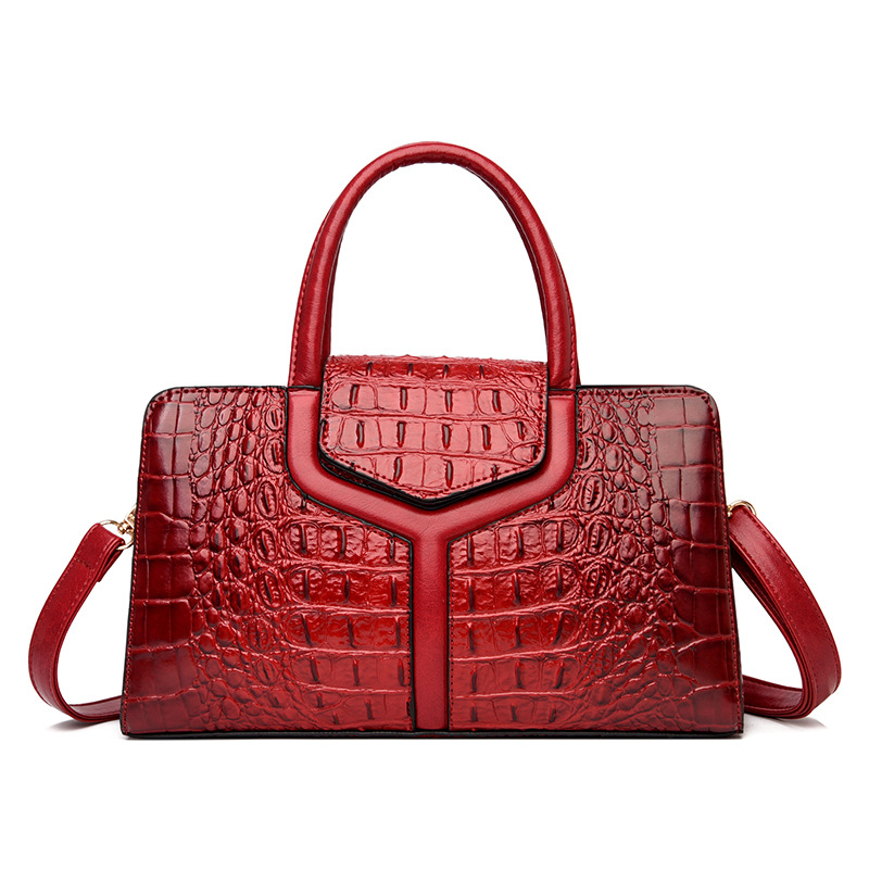 Faux Crocodile Leather Messenger Bag tioandtiashop