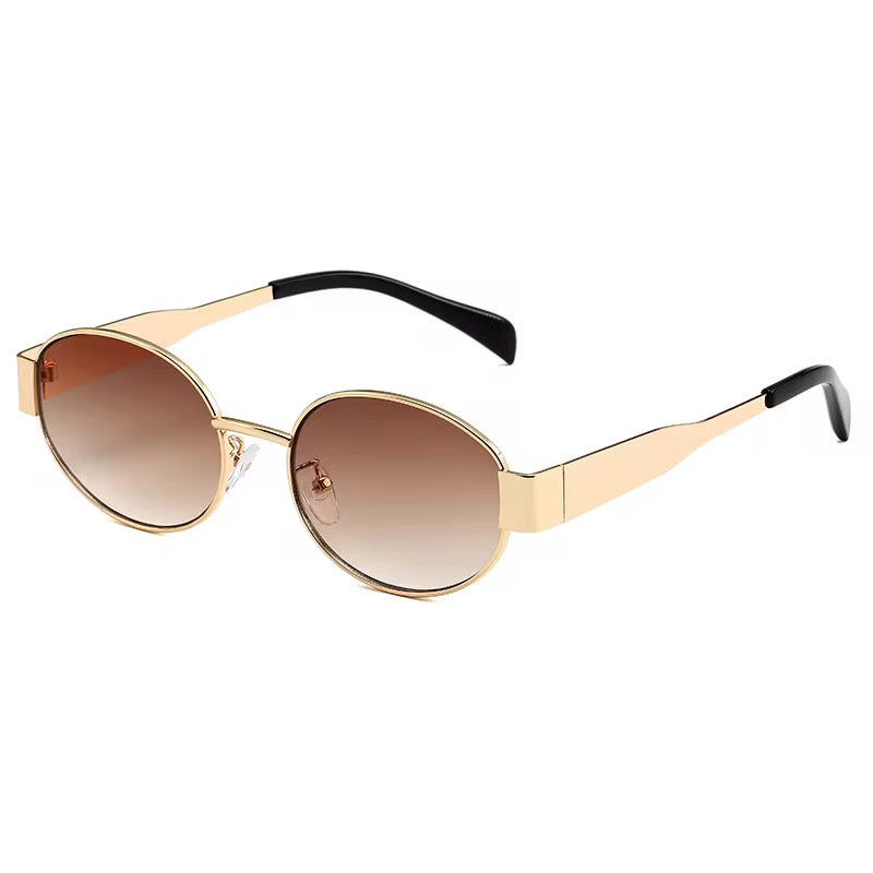 🔥 Hot Selling Fashion Vintage Gold Oval Metal Frame Sun Glasses for Men & Women, tio&tia Custom
Designer Brand Sunglasses
