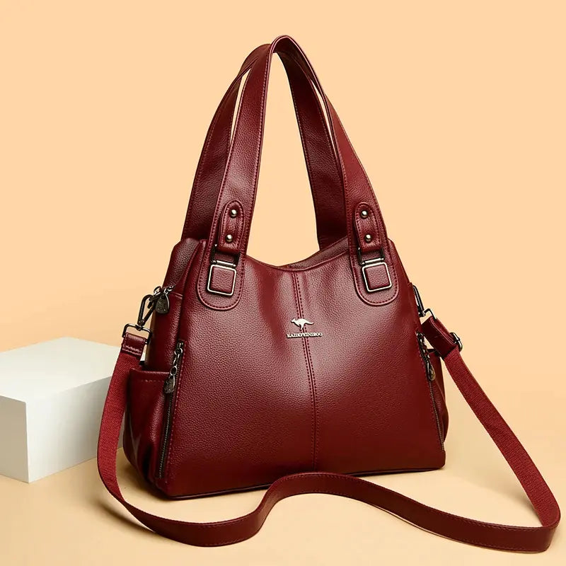 Luxury mid size Tote Bag for Women - Vintage PU Leather