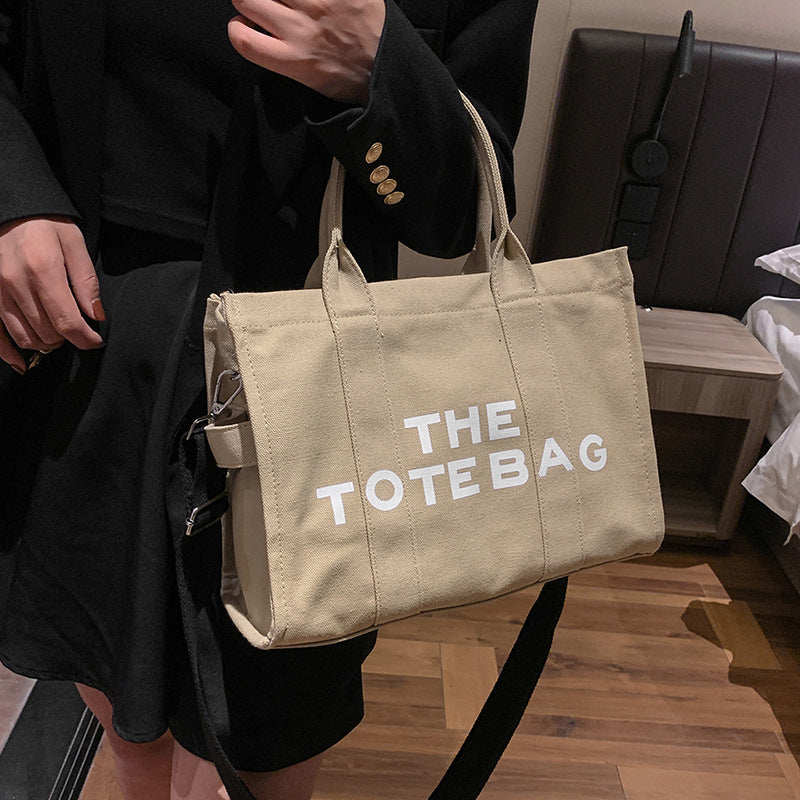Tia Women's Letter Tote Bag - Large Capacity Canvas Bag tioandtiashop