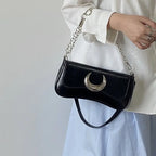 New Released Women's Moon Lock Underarm Shoulder Tote Bag tioandtiashop