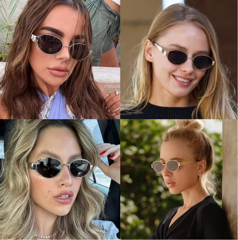 🔥 Hot Selling Fashion Vintage Gold Oval Metal Frame Sun Glasses for Men & Women, tio&tia Custom
Designer Brand Sunglasses