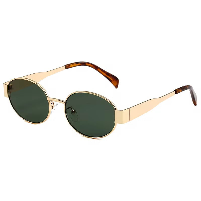 🔥 Hot Selling Fashion Vintage Gold Oval Metal Frame Sun Glasses for Men & Women, tio&tia Custom
Designer Brand Sunglasses