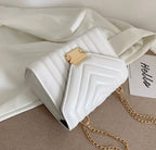 New Striped Shoulder Tote Bag with Lock Closure for Women tioandtiashop