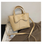 New Retro Women's Crossbody Bucket Bag with Bow Detail tioandtiashop