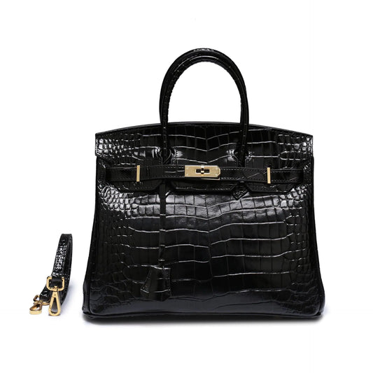 🔥 New 2025 Genuine Leather Crocodile Pattern Shoulder Tote Bag