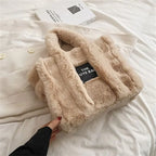 New Released Rare Faux Fur Women's Tote Bag, Winter and summer Trend Handbag tioandtiashop
