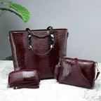 New released Stone Pattern Women's Three Piece Tote Bag Set tioandtiashop