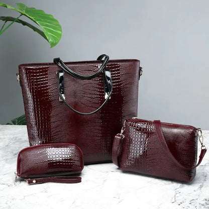 🔥 New released 2025 Stone Pattern Women's Three-Piece Tote Bag Set