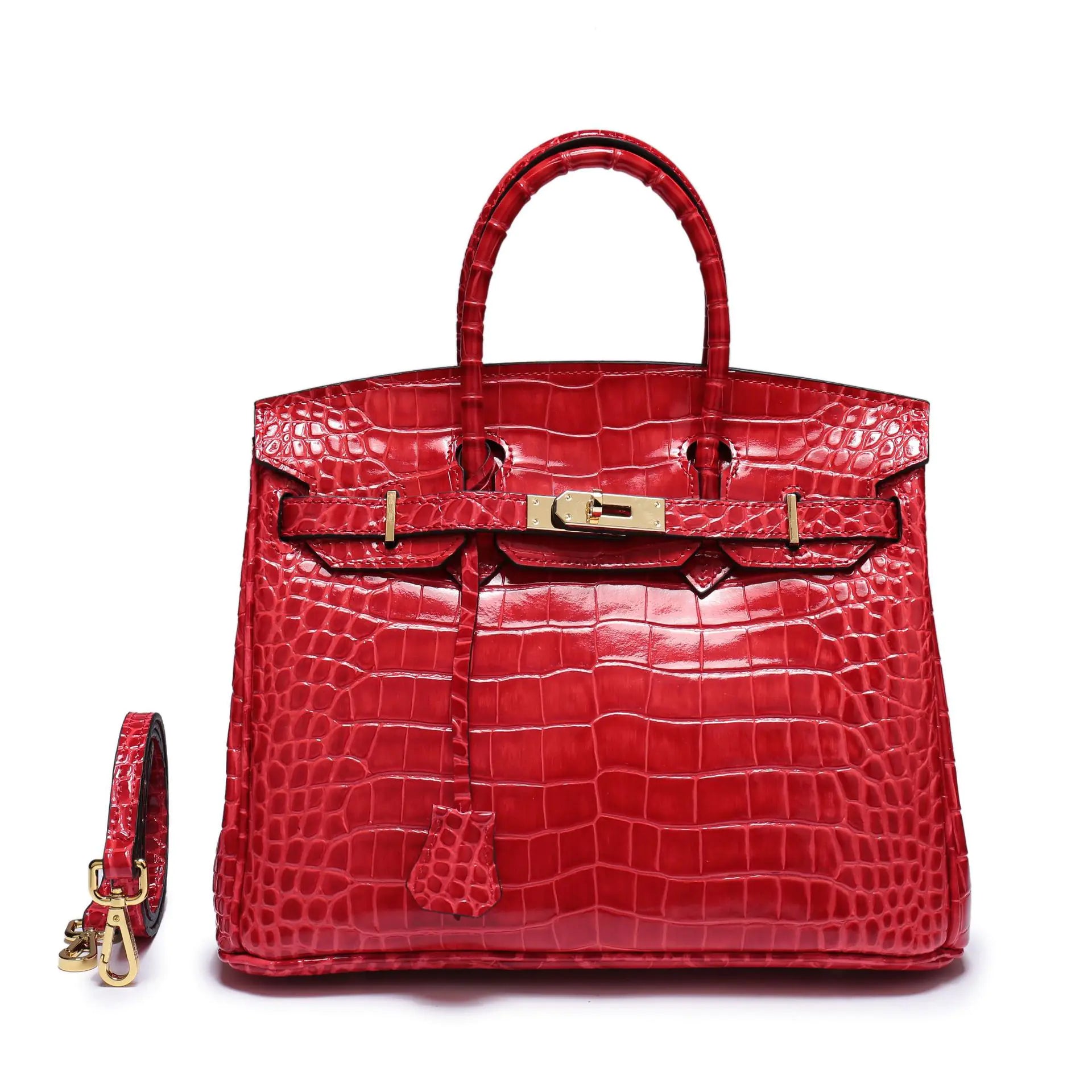 🔥 New 2026 Genuine Leather Crocodile Pattern Shoulder Tote Bag