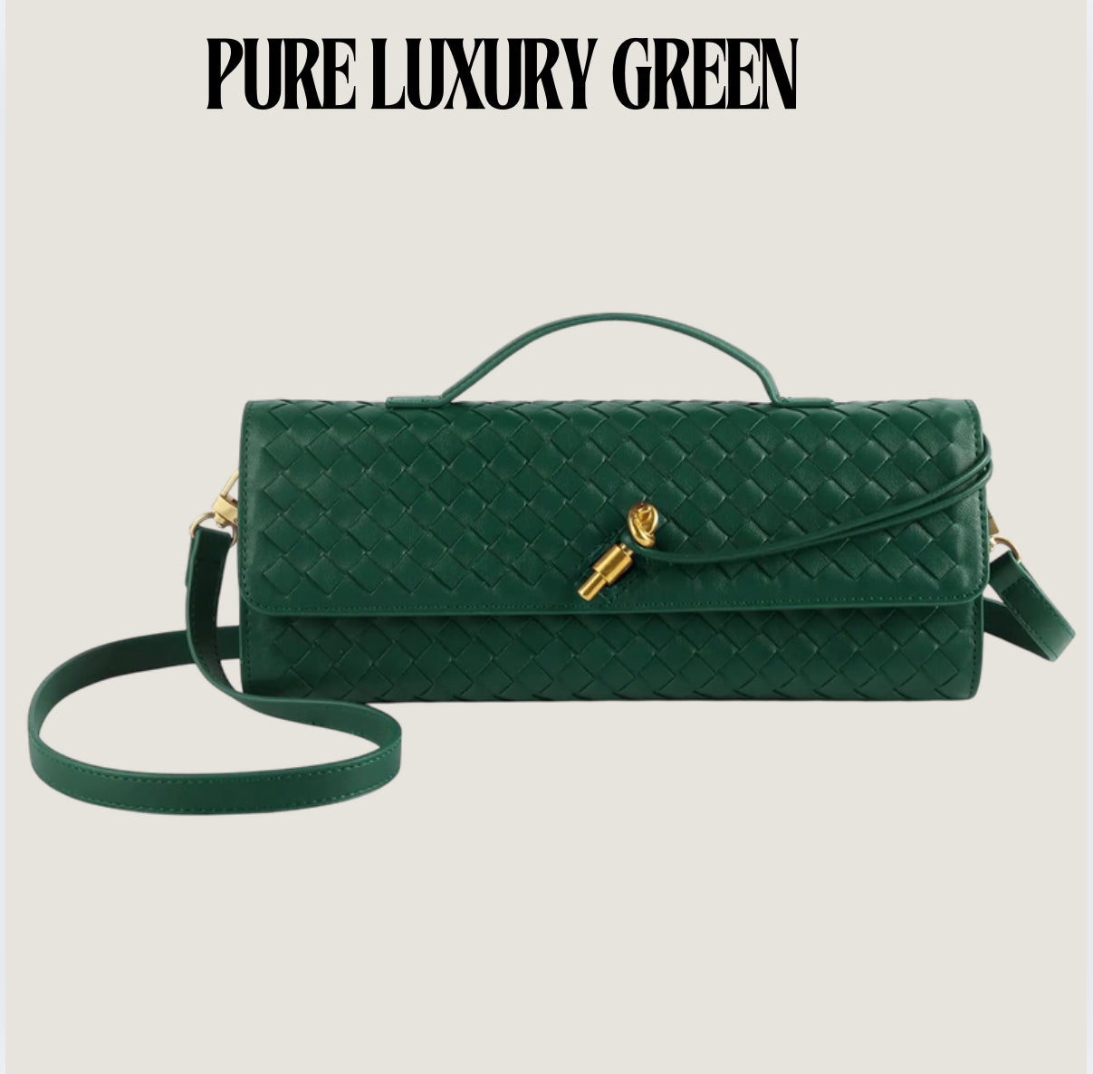 Luxury Woven Handbag for Women Evening Bag Woven Leather Shoulder Handbag Clutch Purse Casual Tote Bags Green